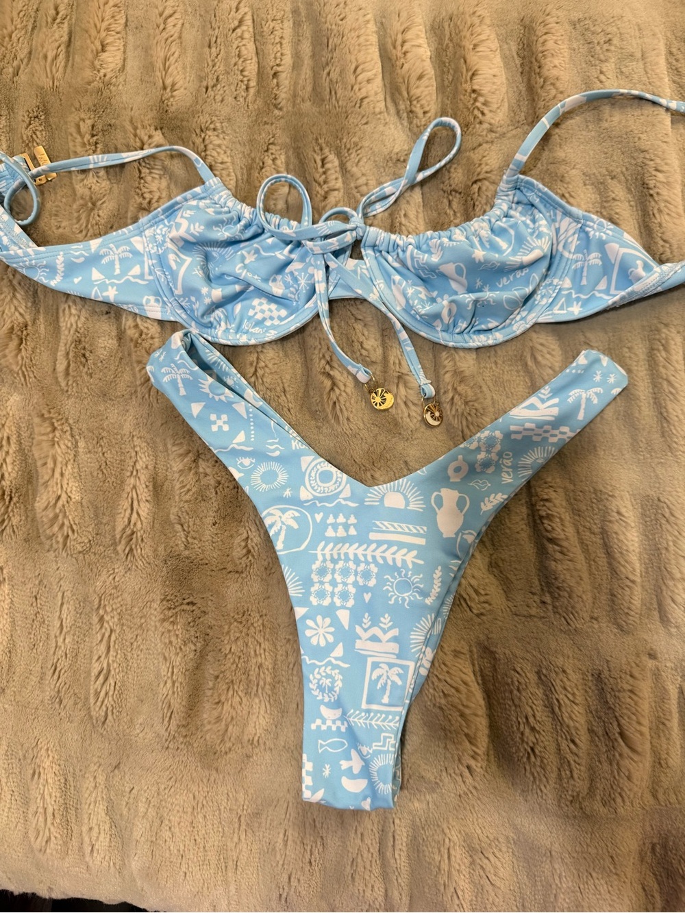 Kulani Kinis Light Blue Printed Underwire Bikini